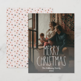 Donkere Boho Polka Dot Kerstmis, volledige vertica Feestdagenkaart