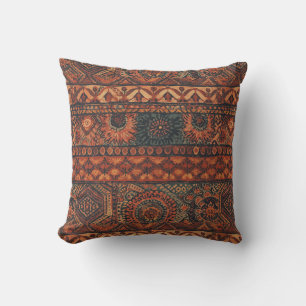 Donkere Boho Terracotta Salie Botanisch Patroon Kussen
