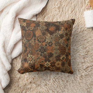 Donkere Boho Terracotta Salie Botanisch Patroon Kussen