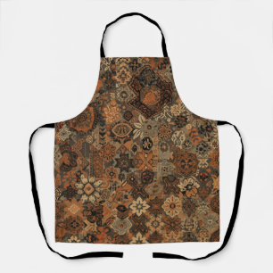 Donkere Boho Terracotta Salie Botanisch Patroon Schort