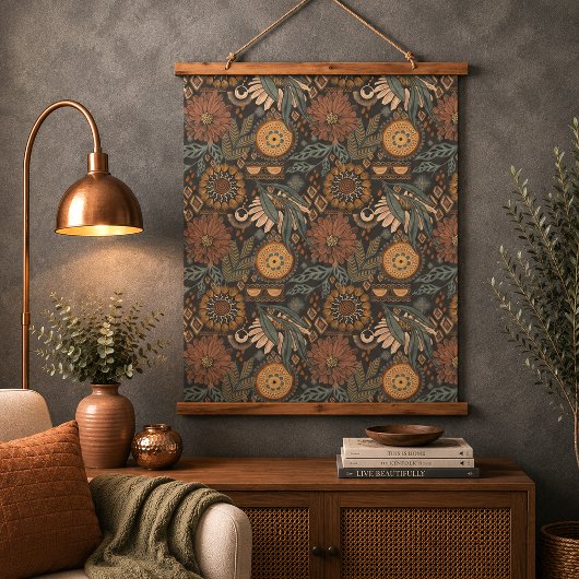 Donkere Boho Terracotta Salie Hangend Wandkleed