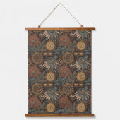 Donkere Boho Terracotta Salie Hangend Wandkleed (Voorkant)