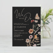 Donkere Boho Wilde Bloemen Vow Vernieuwing Kaart (Staand voorkant)