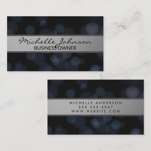 Donkere bokeh achtergrond visitekaartje (Voorkant / Achterkant)