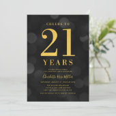 Donkere Bokeh Gold Cheers tot 21 jaar feest Kaart (Staand voorkant)