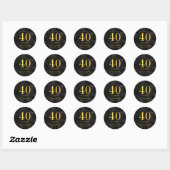 Donkere Bokeh Gold Cheers tot 40 jaar verjaardag Ronde Sticker (Vel)