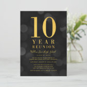 Donkere Bokeh lichten 10 jaar klasse reünie Kaart (Staand voorkant)