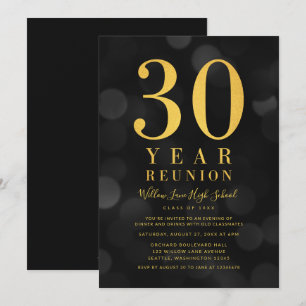 Donkere Bokeh lichten 30 jaar klasse reünie Kaart