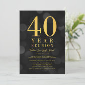 Donkere Bokeh lichten 40 jaar klasse reünie Kaart (Staand voorkant)