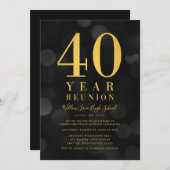 Donkere Bokeh lichten 40 jaar klasse reünie Kaart (Voorkant / Achterkant)
