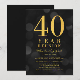 Donkere Bokeh lichten 40 jaar klasse reünie Kaart