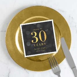Donkere Bokeh Nep Goud Proost op 30 Jaar Verjaarda Servet