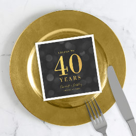 Donkere Bokeh Nep Goud Proost op 40 Jaar Verjaarda Servet