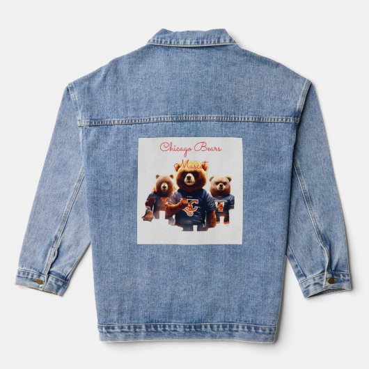 Donkere bos Chicago Bears Mascotte – Kwaadaardig A Denim Jacket (Achterkant)