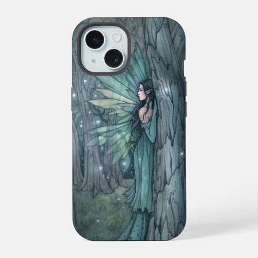 Donkere Bos Fee Fantasie Mystieke Kunst iPhone 15 Case (Achterkant)