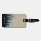 Donkere Bos Monogram | Gepersonaliseerd Neutraal Bagagelabel (Voorkant horizontaal)