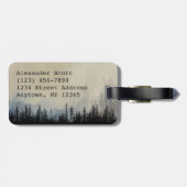 Donkere Bos Monogram | Gepersonaliseerd Neutraal Bagagelabel (Achterkant horizontaal)