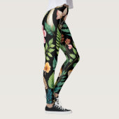Donkere bos Paddestoel Woodland Pattern Art Leggings (Rechts)
