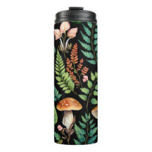 Donkere bos Paddestoel Woodland Pattern Art