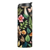 Donkere bos Paddestoel Woodland Pattern Art Thermosbeker (Gedraaid links)