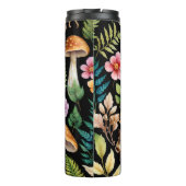 Donkere bos Paddestoel Woodland Pattern Art Thermosbeker (Achterkant)