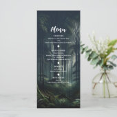 Donkere bos schemering trouwdag verjaardag menu (Staand voorkant)