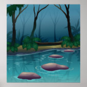 Donkere bosbomen en streaming Poster (Voorkant)