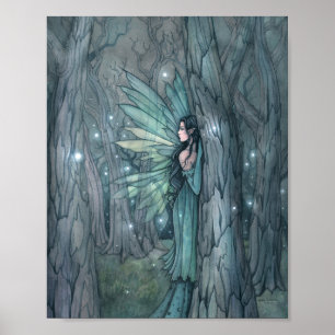 Donkere Bosfee Mystieke Fantasie Kunst Poster