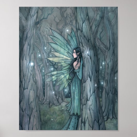 Donkere Bosfee Mystieke Fantasie Kunst Poster (Voorkant)