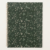 Donkere bosgroene ditsy botanische bladpatroon planner (Voorkant)
