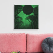 Donkere bossen Eclipse Canvas afdrukken (Insitu (Woonkamer))