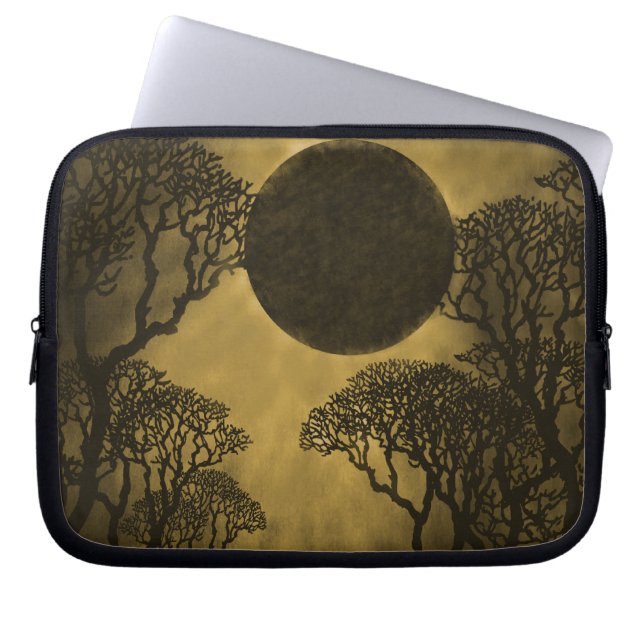 Donkere bossen Eclipse-laptoptas, goud Laptop Sleeve (Voorkant)