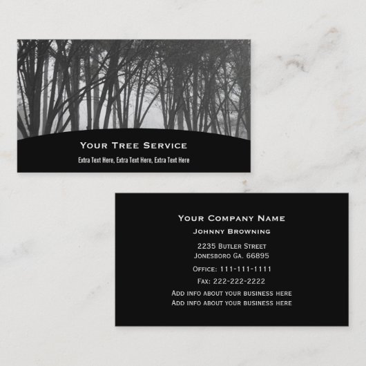 Donkere Bossen Tree Service Visitekaartje (Voorkant / Achterkant)