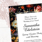 Donkere botanische barokke bloem kaart