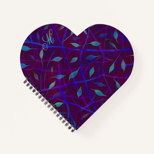 Donkere botanische Bourgondische juweel gebladerte Notitieboek (Voorkant)