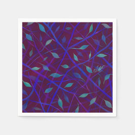 Donkere botanische Bourgondische juweel gebladerte Servet