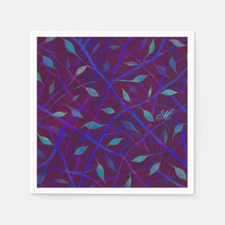 Donkere botanische Bourgondische juweel gebladerte Servet