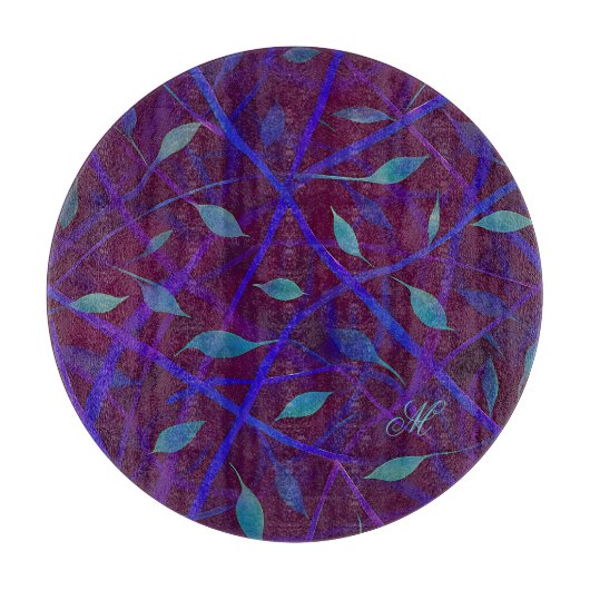 Donkere botanische Bourgondische juweel gebladerte Snijplank (Voorkant)