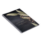 Donkere botanische  bruine bruiloft notitieboek (Rechterzijde)