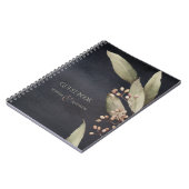 Donkere botanische  bruine bruiloft notitieboek (Linkerzijde)