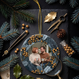 Donkere Botanische | Dennenhulst Goldbes Foto Keramisch Ornament