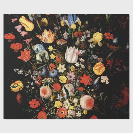 Donkere botanische elegant cadeaupapier (Vlak)