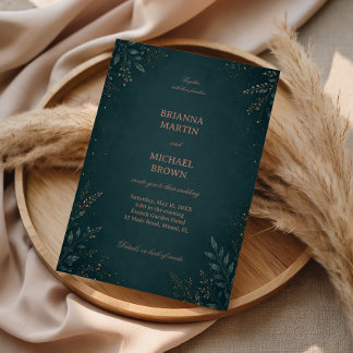 Donkere Botanische Elegante Luxueuze Kaart