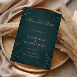 Donkere Botanische Elegante Luxueuze Save The Date