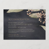 Donkere botanische groen rustieke accommodatie informatiekaartje (Voorkant)
