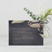 Donkere botanische groen rustieke accommodatie informatiekaartje (Staand voorkant)