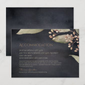 Donkere botanische groen rustieke accommodatie informatiekaartje (Voorkant / Achterkant)