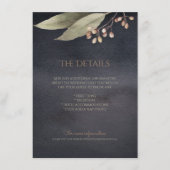 Donkere botanische groen rustieke detailkaart informatiekaartje (Voorkant)