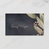 Donkere botanische groen rustieke escort kaart plaatskaartje (Voorkant)