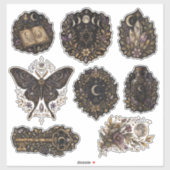 Donkere Botanische Hemelse Vinyl Sticker Sheet (Vel)
